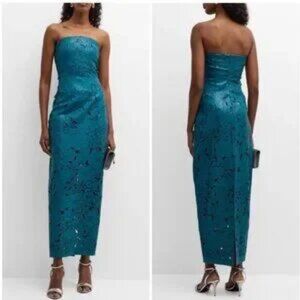Cult Gaia Raylene Strapless Cutout Embroidered Gown